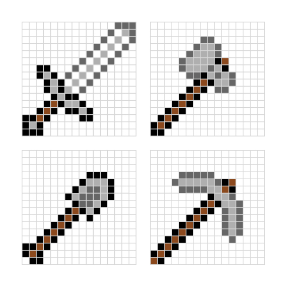 simple pixel art templates