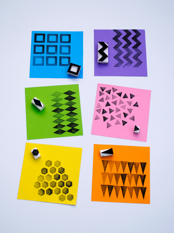 Handmade geometric stamps